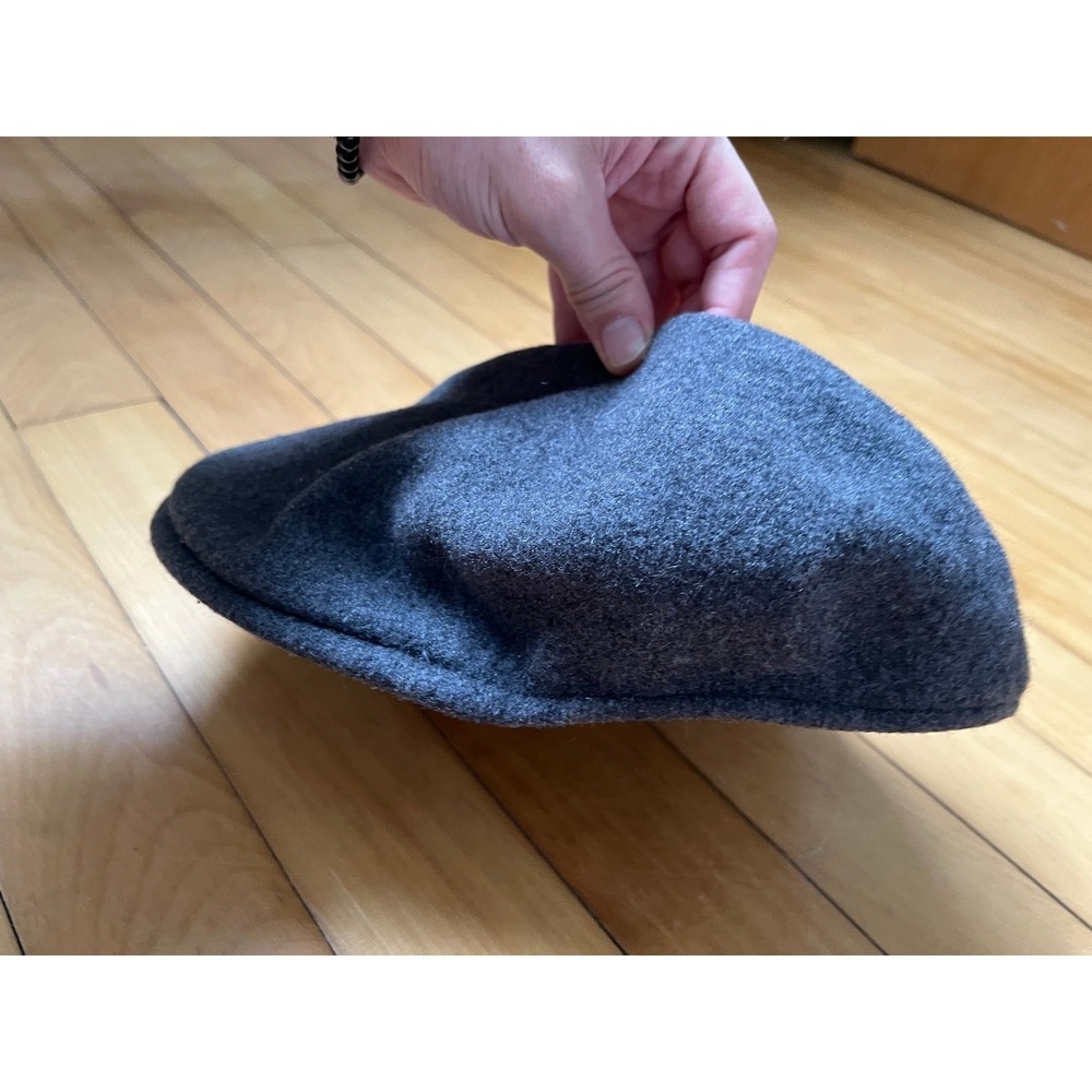 Kangol Wool 504 Flat Cap Charcoal Gray Mens Large 0258BC Ivy Hat